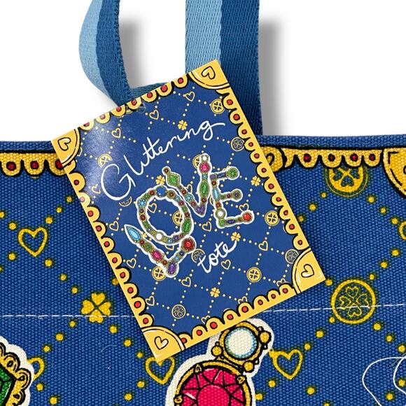 Brighton Glitterling Love Jewel Charm Print Canvas Tote Bag - Picture 7 of 9
